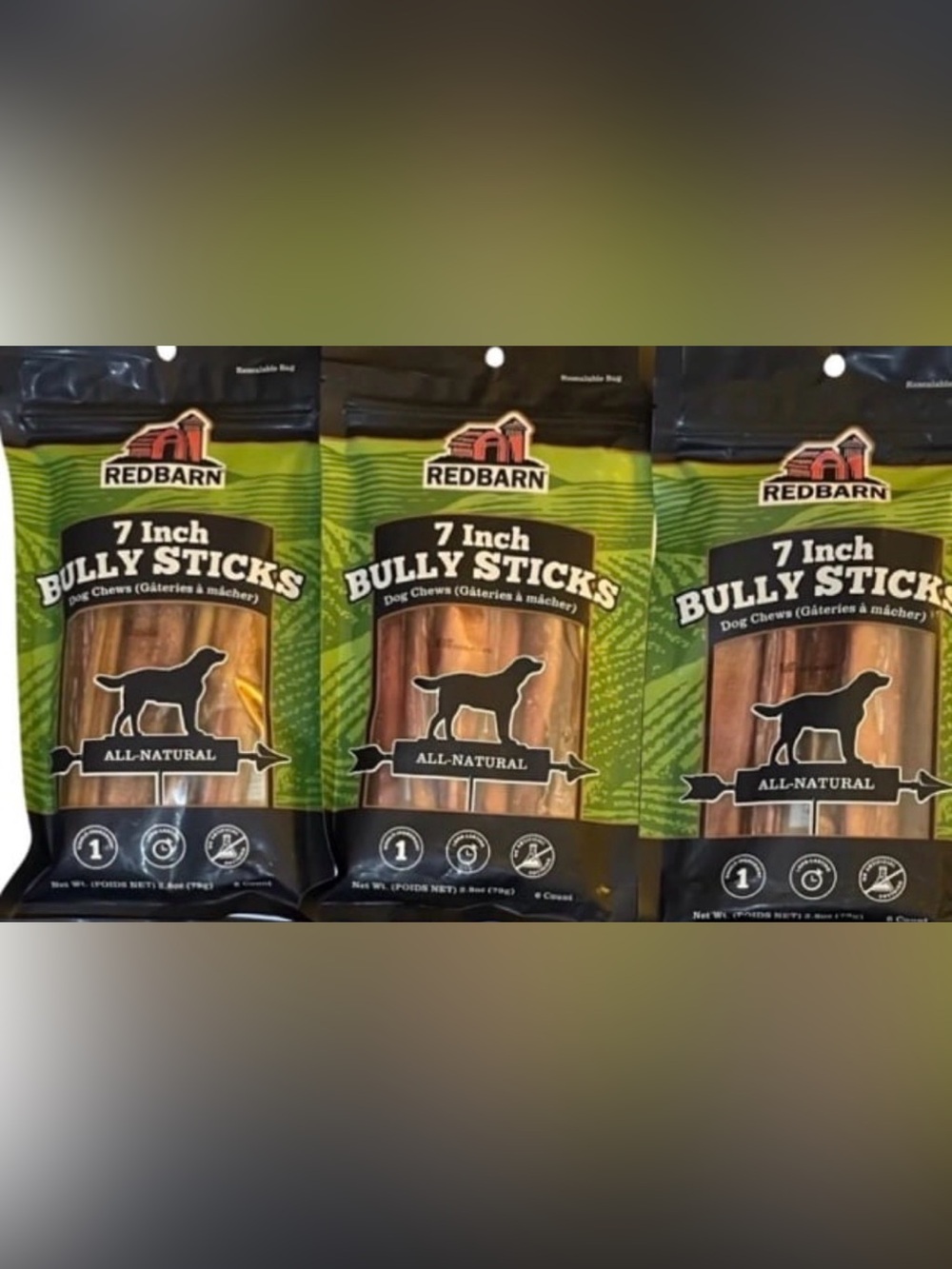 Red Barn Lot of 3 bags Bully Sticks NEW 18 total sticks (7 inches)